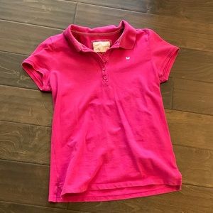 Aeropostale Pink Polo with Silver Butterfly